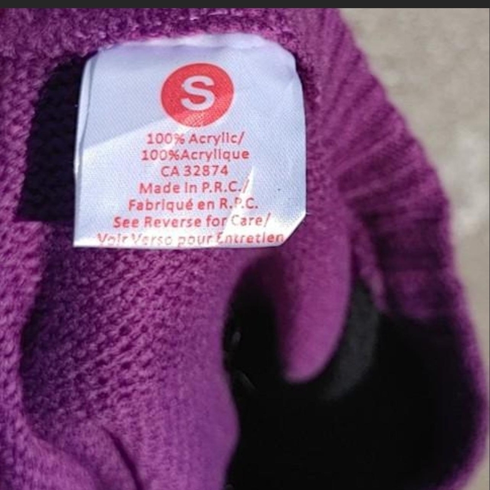 Y2K Witchy Halloween Horror Print Knitted Crew Neck Sweater Small Purple - Picture 5 of 5